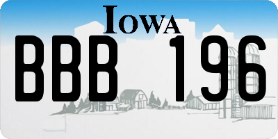IA license plate BBB196