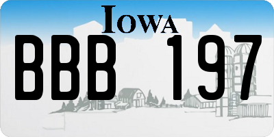 IA license plate BBB197