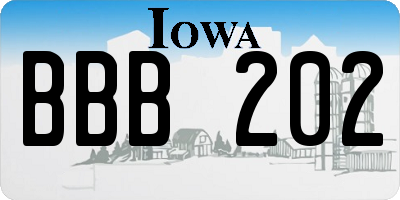 IA license plate BBB202