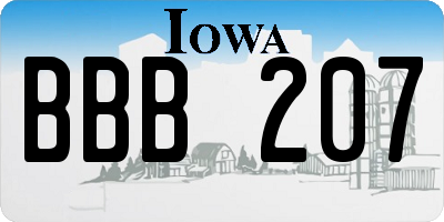 IA license plate BBB207