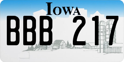 IA license plate BBB217