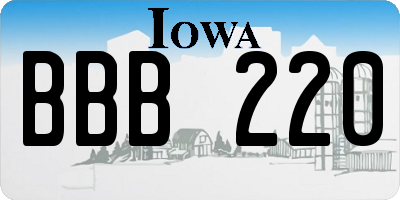 IA license plate BBB220