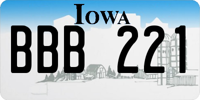 IA license plate BBB221