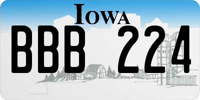 IA license plate BBB224