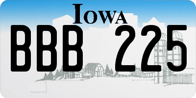 IA license plate BBB225