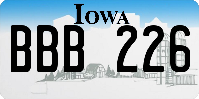 IA license plate BBB226