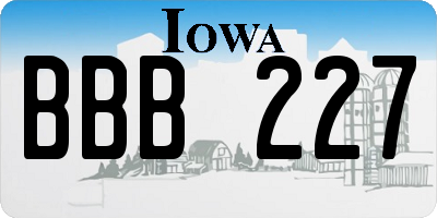 IA license plate BBB227