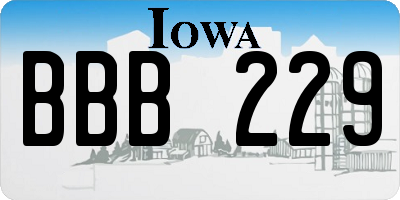 IA license plate BBB229