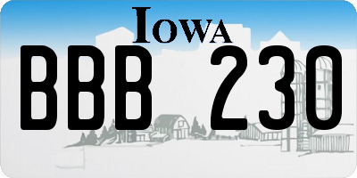 IA license plate BBB230