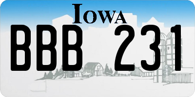 IA license plate BBB231