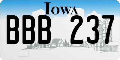 IA license plate BBB237