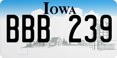 IA license plate BBB239