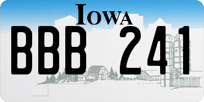 IA license plate BBB241