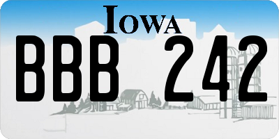 IA license plate BBB242
