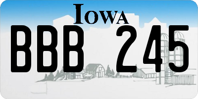 IA license plate BBB245