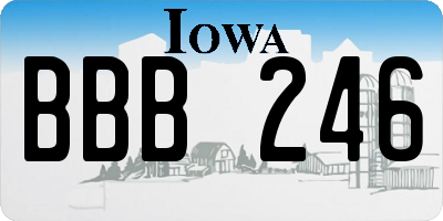 IA license plate BBB246