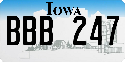 IA license plate BBB247