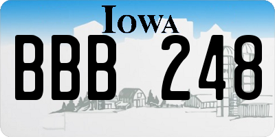 IA license plate BBB248