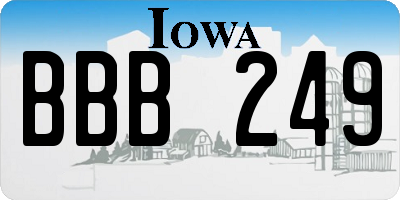IA license plate BBB249