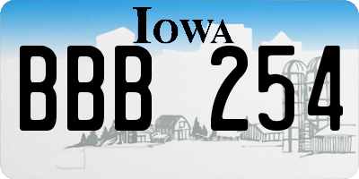 IA license plate BBB254