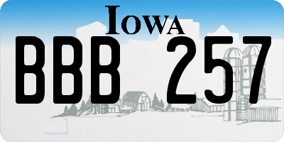 IA license plate BBB257
