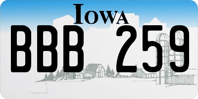 IA license plate BBB259