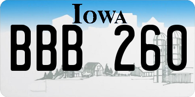 IA license plate BBB260