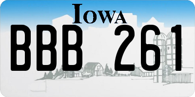 IA license plate BBB261