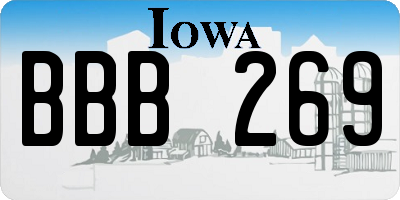 IA license plate BBB269