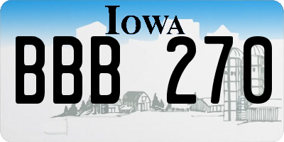 IA license plate BBB270