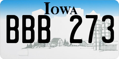 IA license plate BBB273