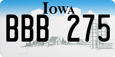 IA license plate BBB275