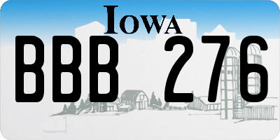 IA license plate BBB276