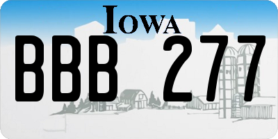 IA license plate BBB277