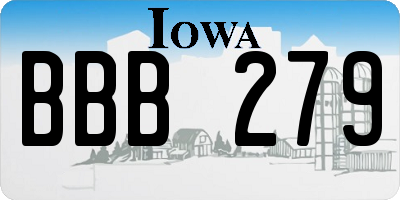 IA license plate BBB279