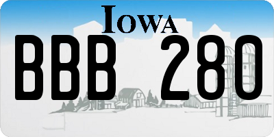 IA license plate BBB280