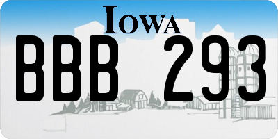 IA license plate BBB293