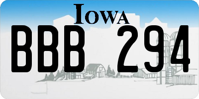 IA license plate BBB294