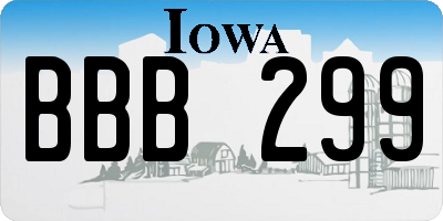 IA license plate BBB299