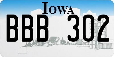 IA license plate BBB302