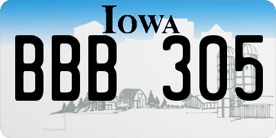 IA license plate BBB305