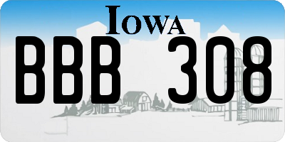IA license plate BBB308