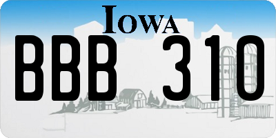 IA license plate BBB310