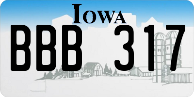 IA license plate BBB317