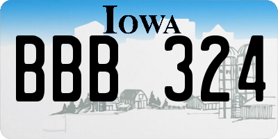 IA license plate BBB324