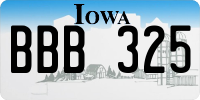 IA license plate BBB325