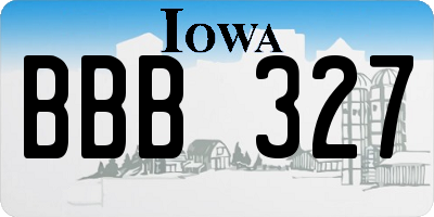 IA license plate BBB327