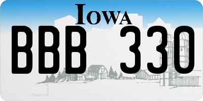 IA license plate BBB330
