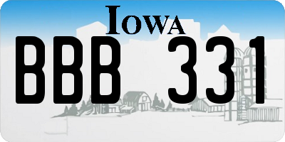 IA license plate BBB331