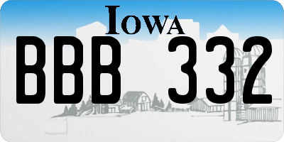 IA license plate BBB332